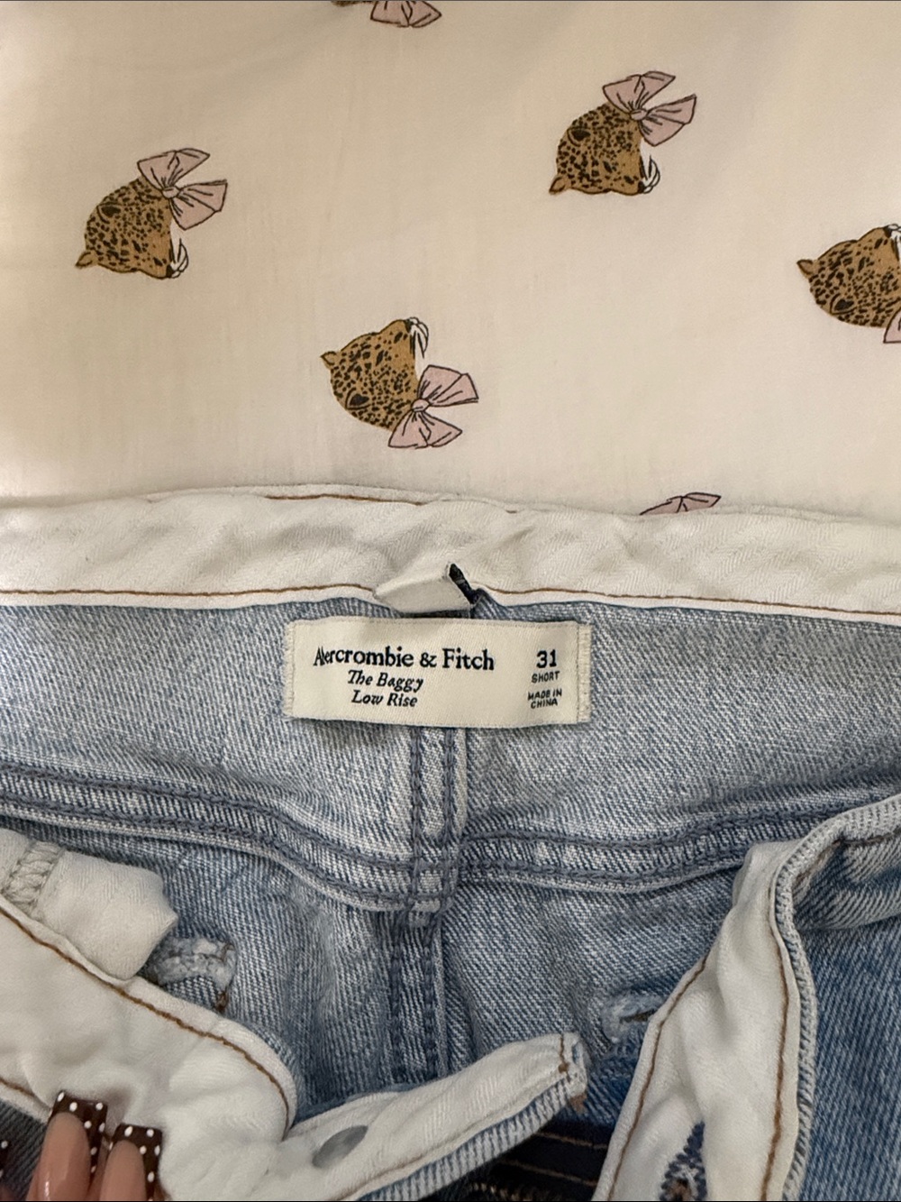 Abercrombie & Fitch Light Wash Cure Love Baggy Low-Rise Jeans